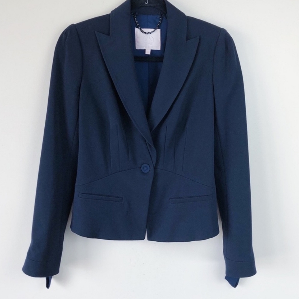 Rebecca Taylor Navy Fitted Blazer Size 8